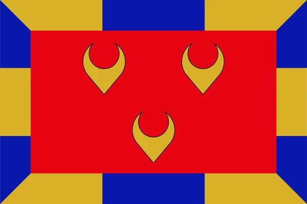 Флаг Рузера Коммуна Небольшой Городок Юге Люксембурга Является Частью Кантона — стоковый вектор