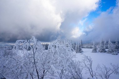 Tatra Dağlarının kış manzarası.