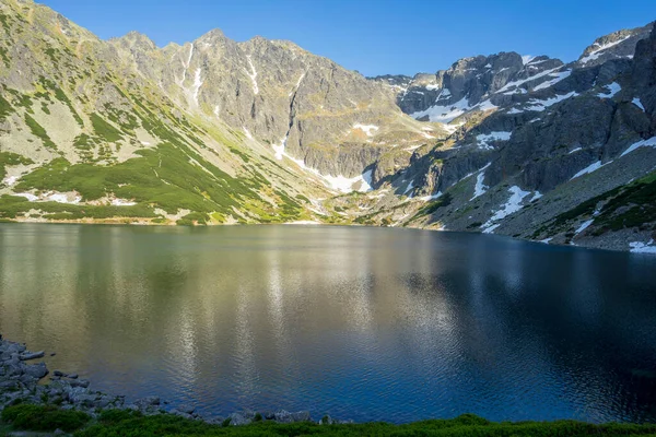 Lago Negro Gasienicowy Belo Lago Limpo Nas Montanhas Polonesas Tatra — Fotografia de Stock