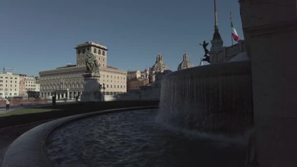 Roma Itália Janeiro 2021 Praça Veneza Localizada Antigo Centro Cidade — Vídeo de Stock