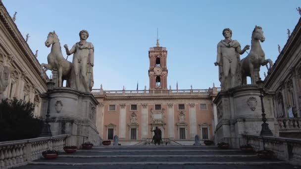 Roma Italia Febrero 2021 Hdr Disparar Pintoresca Escalera Cordonata Diseñado — Vídeos de Stock
