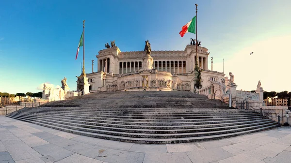 Panorámás Kilátás Olasz Nemzeti Emlékmű Vittorio Emanuele Vagy Vittoriano Oltár — Stock Fotó