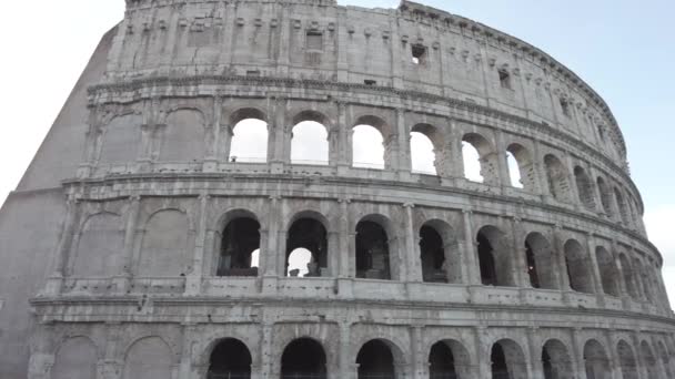 Majestätisch Mit Altrömischer Architekturfassade Größtes Amphitheater Flavium Oder Kolosseum Der — Stockvideo