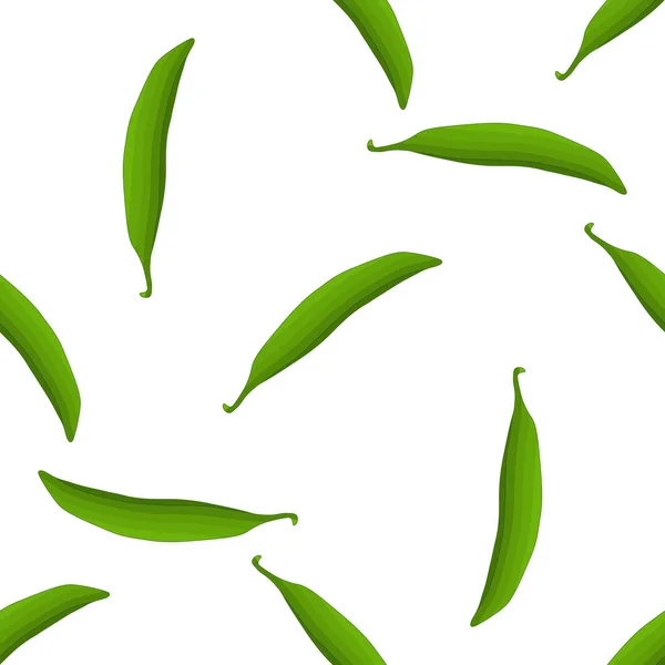 Illustration Theme Bright Pattern Green Peas Vegetable Pod Seal Vegetable — Stock Vector
