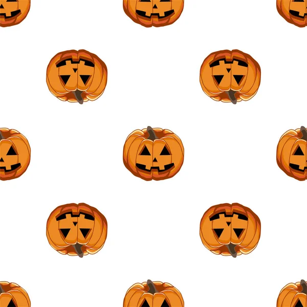 Illustration Tema Stora Färgade Mönster Halloween Sömlös Orange Pumpa Sömlöst — Stock vektor