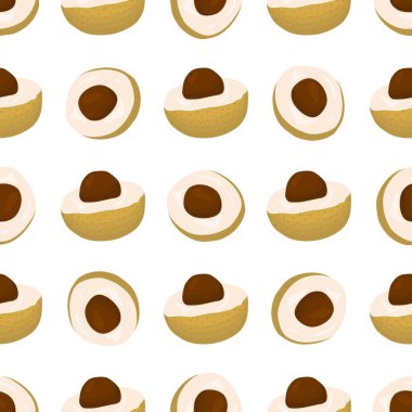 Tema üzerine resim büyük renkli, dikişsiz Longan, fok balığı için parlak meyve deseni. Güzel, pürüzsüz tekrar eden Longan 'dan oluşan meyve deseni. Kusursuz Longan 'dan basit renkli desenli meyve.