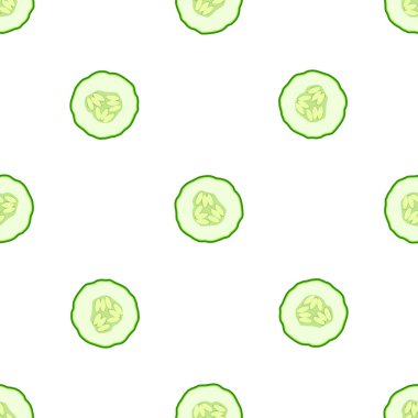 Parlak desenli yeşil salatalık, fok için sebze bitkisi teması. Çok güzel salatalıklar ve bitkilerden oluşan sebze deseni. Bitki salatalığından basit renkli sebze deseni.