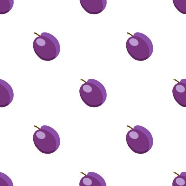 Tema üzerine resim büyük, renksiz mor erik, fok balığı için parlak meyve deseni. Güzel, pürüzsüz tekrar eden eriklerden oluşan meyve deseni. Pürüzsüz eriğin basit renkli desenli meyvesi.