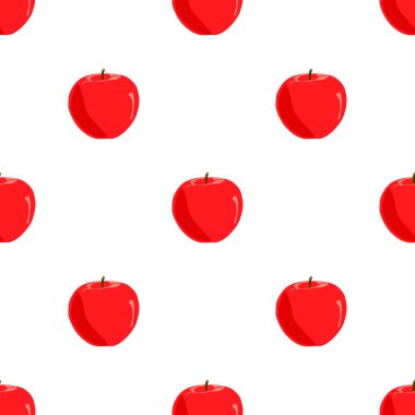 Tema üzerine resim büyük renkli dikişsiz elma, fok balığı için parlak meyve deseni. Güzel, pürüzsüz tekrar eden elmadan oluşan meyve deseni. Kusursuz güzellik elmasından basit renkli desenli meyve.