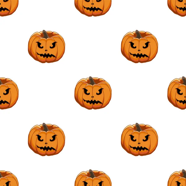 Illustration Theme Big Colored Pattern Halloween Seamless Orange Pumpkin Seamless — Stock Vector