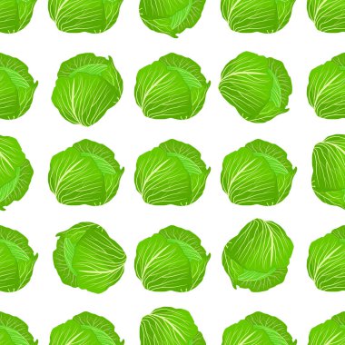 Parlak desenli lahana ve fok için sebze salatası temalı bir resim. Sebze deseni güzel lahana ve bir sürü marul içeriyor. Lahanadan basit renkli sebze deseni..