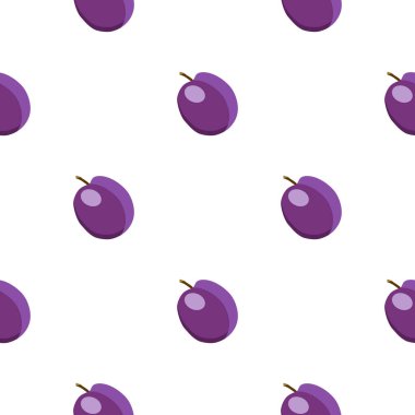 Tema üzerine resim büyük, renksiz mor erik, fok balığı için parlak meyve deseni. Güzel, pürüzsüz tekrar eden eriklerden oluşan meyve deseni. Pürüzsüz eriğin basit renkli desenli meyvesi.