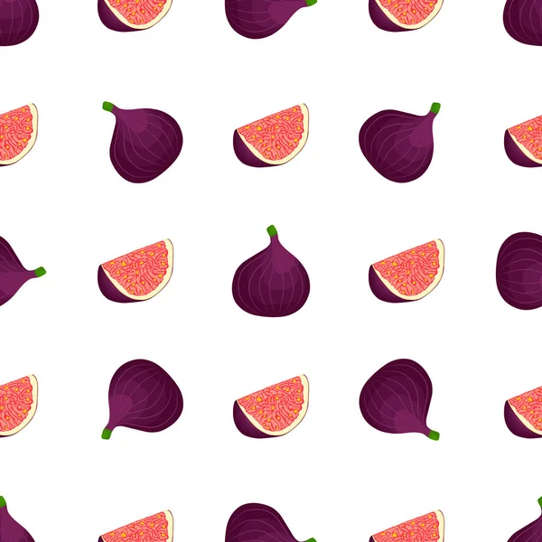 Ilustracja Temat Dużych Kolorowych Fig Bez Szwu Fioletowy Jasny Wzór — Wektor stockowy