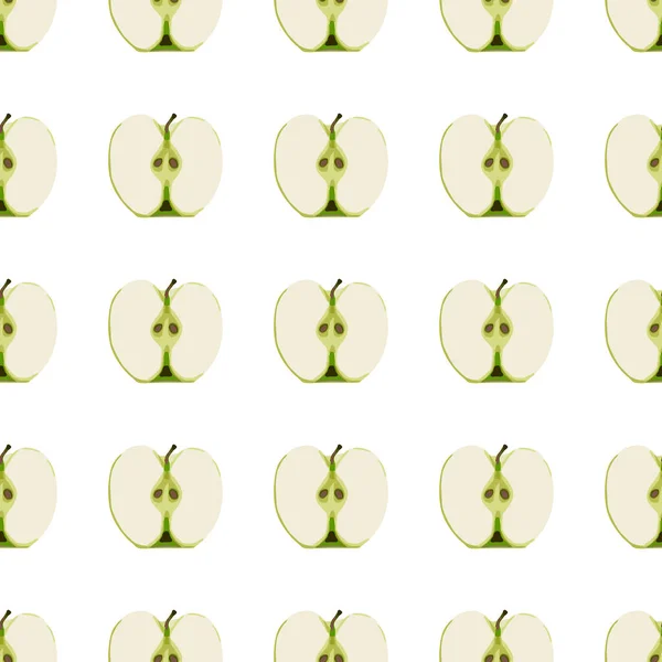 Ілюстрація Тему Великого Кольору Безшовного Яблука Яскравий Фруктовий Візерунок Печатки — стоковий вектор