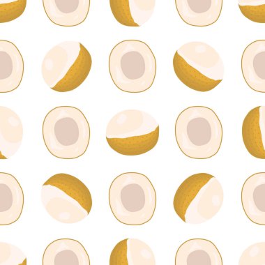 Tema üzerine resim büyük renkli, dikişsiz Longan, fok balığı için parlak meyve deseni. Güzel, pürüzsüz tekrar eden Longan 'dan oluşan meyve deseni. Kusursuz Longan 'dan basit renkli desenli meyve.