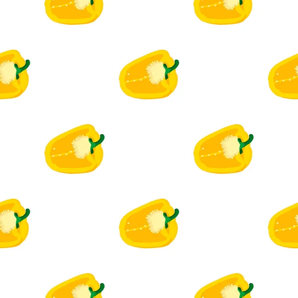 Ilustração Sobre Tema Pimentão Sino Padrão Brilhante Capsicum Vegetal Para — Vetor de Stock