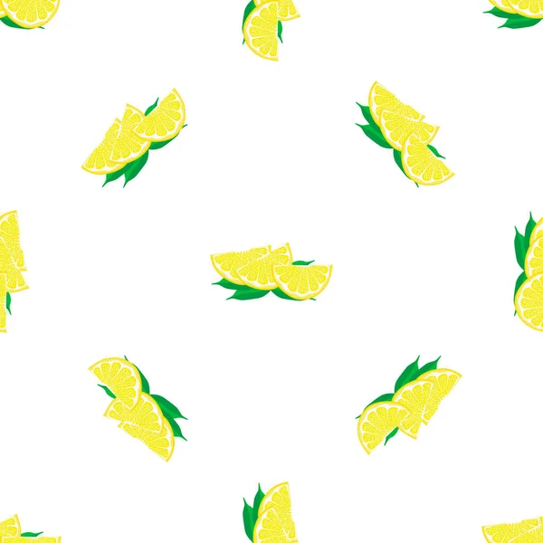 Illustrazione Sul Tema Grande Limone Giallo Senza Cuciture Colorato Modello — Vettoriale Stock