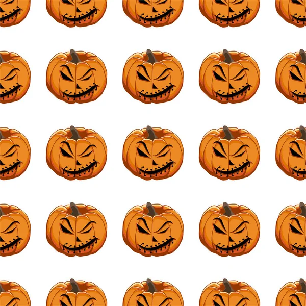 Ilustración Sobre Tema Patrón Color Grande Halloween Calabaza Naranja Sin — Vector de stock