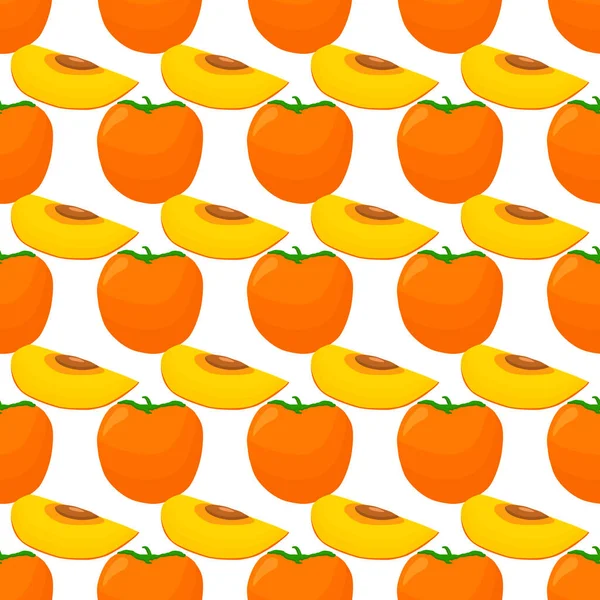 テーマのイラスト大きな色のシームレス柿 シールのための果物のパターン 美しいシームレスなリピート柿で構成されるフルーツパターン シームレスな柿からのシンプルなカラフルなパターンフルーツ — ストックベクタ