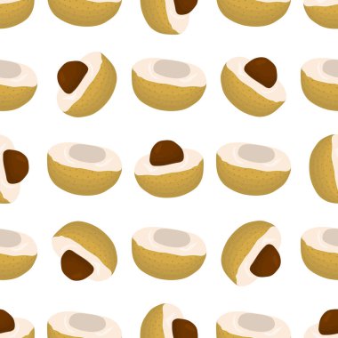 Tema üzerine resim büyük renkli, dikişsiz Longan, fok balığı için parlak meyve deseni. Güzel, pürüzsüz tekrar eden Longan 'dan oluşan meyve deseni. Kusursuz Longan 'dan basit renkli desenli meyve.
