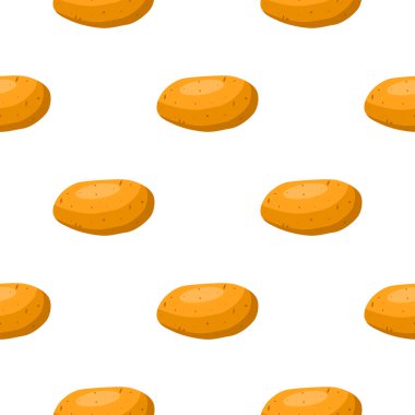 Parlak desenli kahverengi patates, fok balığı için sebze yarasası teması. Sebze deseni güzel patatesten, bir sürü yarasadan oluşuyor. Batat Black patates 'ten basit renkli sebze deseni..