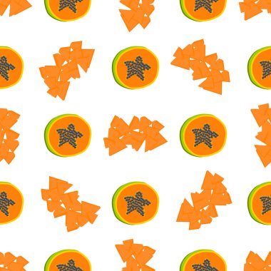 Tema üzerine resim büyük, renksiz papaya, fok balığı için parlak meyve deseni. Güzel, pürüzsüz, tekrarlayan papayadan oluşan meyve deseni. Dikensiz papaya 'dan basit renkli desenli meyve.