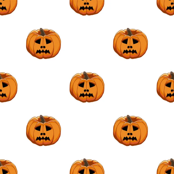 Illustratie Thema Groot Gekleurd Patroon Halloween Naadloze Oranje Pompoen Naadloos — Stockvector