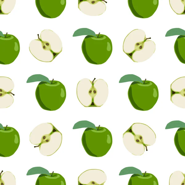 Illustration Sur Thème Grande Pomme Sans Couture Couleur Motif Fruits — Image vectorielle