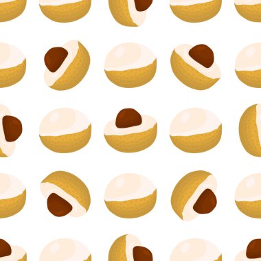 Tema üzerine resim büyük renkli, dikişsiz Longan, fok balığı için parlak meyve deseni. Güzel, pürüzsüz tekrar eden Longan 'dan oluşan meyve deseni. Kusursuz Longan 'dan basit renkli desenli meyve.