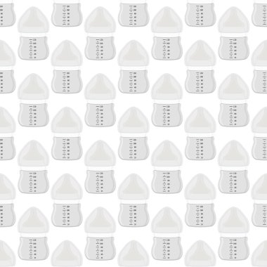 Renkli bebek sütü ve plastik emzik üzerine bir resim. Bebek sütü şişesi, yeni doğan bebeklere tahsilat yapmak için iyi bir emzik. Süt şişesinde emzik, bebek bakım ekipmanı..