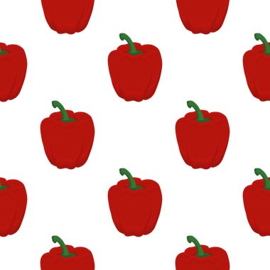 Parlak desenli dolma biber, fok için sebze biberi teması. Sebzeli dolmalık biber deseni, bir sürü kırmızı biber. Capsicum dolma biberinden basit renkli sebze deseni
