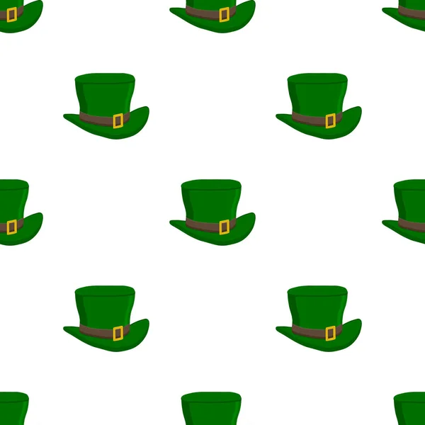 Illustration Theme Irish Holiday Patrick Day Seamless Headdress Hats Pattern — Stock Vector