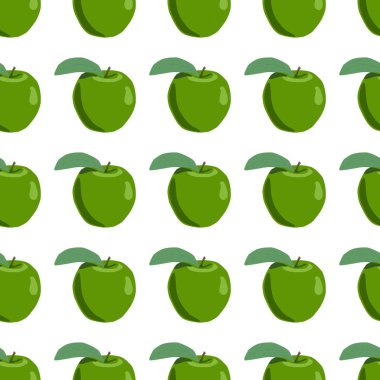 Tema üzerine resim büyük renkli dikişsiz elma, fok balığı için parlak meyve deseni. Güzel, pürüzsüz tekrar eden elmadan oluşan meyve deseni. Kusursuz güzellik elmasından basit renkli desenli meyve.