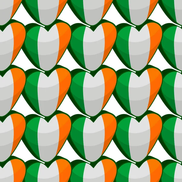 Illustration Sur Thème Vacances Irlandaises Patrick Jour Coeurs Couleur Sans — Image vectorielle