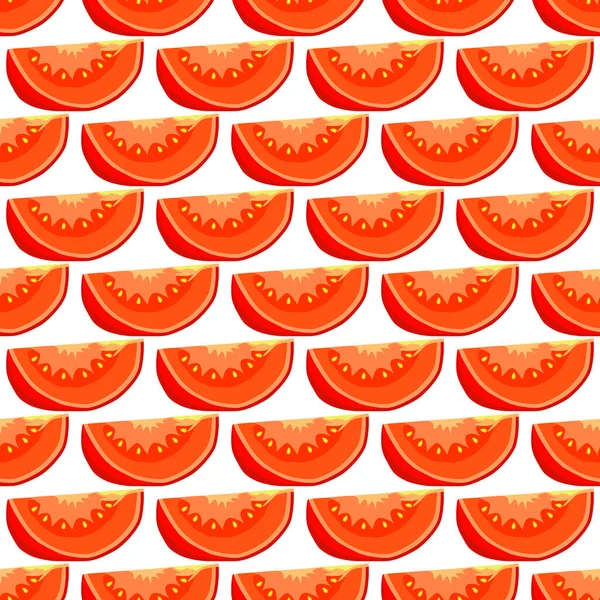 Ilustração Sobre Tema Tomate Vermelho Padrão Ketchup Vegetal Para Vedação —  Vetores de Stock