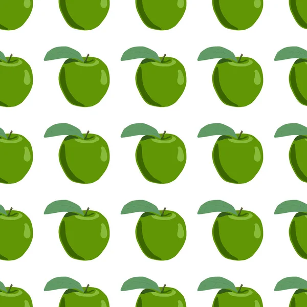 Illustration Sur Thème Grande Pomme Sans Couture Couleur Motif Fruits — Image vectorielle