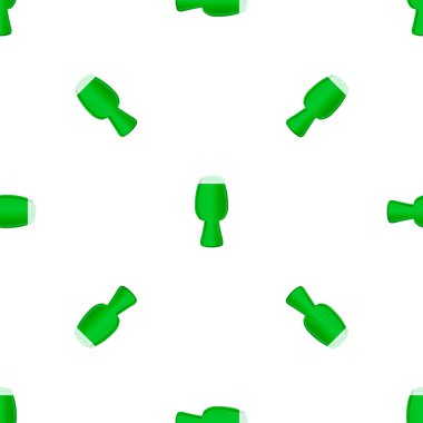 Resimli İrlanda bayramı Aziz Patrick günü, kupada dikişsiz renkli bira. Beyaz arka planda birbirinin aynısı pek çok bira bardağından oluşan Aziz Patrick günü. Aziz Patrick Günü 'nün ana aksesuarında bira..