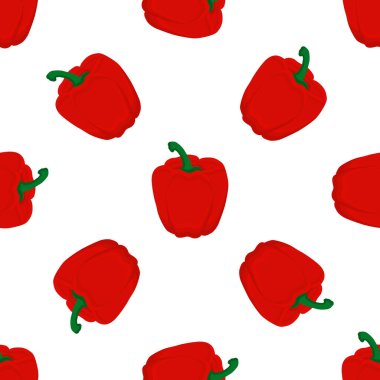 Parlak desenli dolma biber, fok için sebze biberi teması. Sebzeli dolmalık biber deseni, bir sürü kırmızı biber. Capsicum dolma biberinden basit renkli sebze deseni