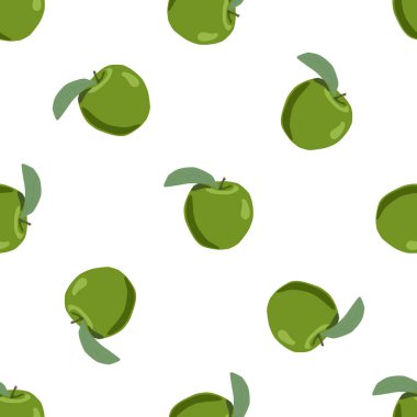 Tema üzerine resim büyük renkli dikişsiz elma, fok balığı için parlak meyve deseni. Güzel, pürüzsüz tekrar eden elmadan oluşan meyve deseni. Kusursuz güzellik elmasından basit renkli desenli meyve.