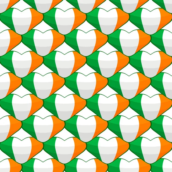 Illustration Sur Thème Vacances Irlandaises Patrick Jour Coeurs Couleur Sans — Image vectorielle