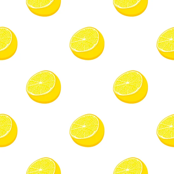 Illustration Sur Thème Grand Citron Jaune Sans Couture Couleur Motif — Image vectorielle
