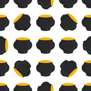 İrlanda bayramı temalı Aziz Patrick günü, kusursuz madeni paralar. Beyaz arka planda birçok özdeş madeni paranın olduğu Aziz Patrick günü. Para için ot. Aziz Patrick Günü için ana aksesuar.