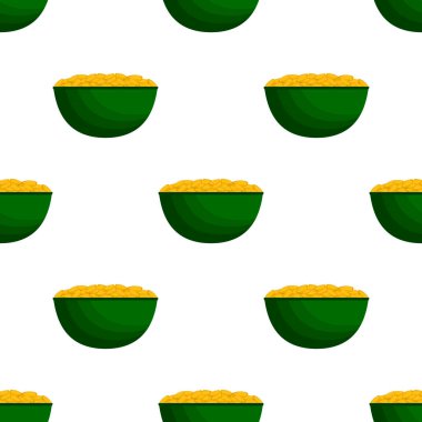 İrlanda bayramı temalı Aziz Patrick günü, kusursuz madeni paralar. Beyaz arka planda birçok özdeş madeni paranın olduğu Aziz Patrick günü. Para için ot. Aziz Patrick Günü için ana aksesuar.