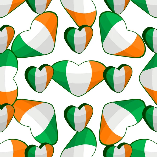 Illustration Sur Thème Vacances Irlandaises Patrick Jour Coeurs Couleur Sans — Image vectorielle