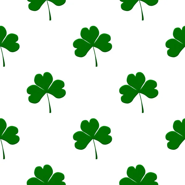 Ilustración Sobre Tema Irish Holiday Patrick Day Seamless Green Shamrock — Vector de stock