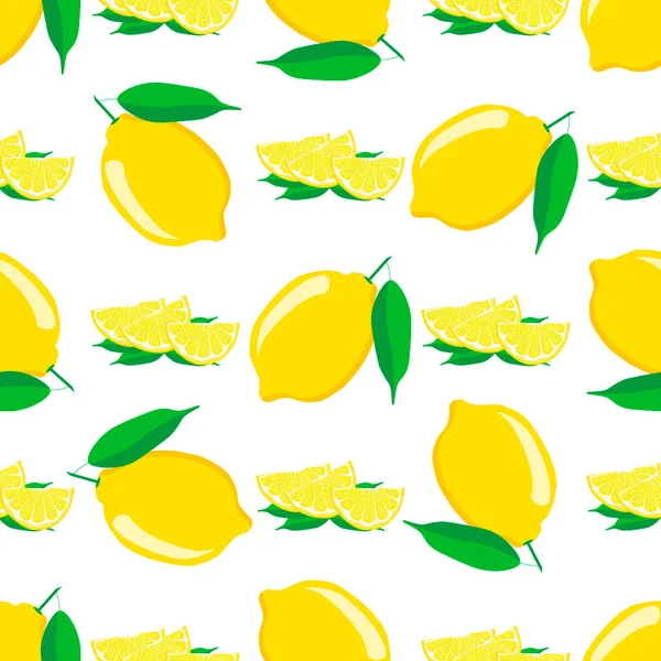 Ilustración Sobre Tema Color Grande Sin Costura Limón Amarillo Patrón — Archivo Imágenes Vectoriales