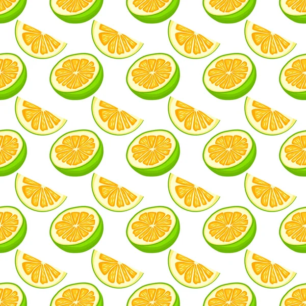 Illustration Zum Thema Große Farbige Nahtlose Pomelo Helles Fruchtmuster Für — Stockvektor