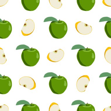 Tema üzerine resim büyük renkli dikişsiz elma, fok balığı için parlak meyve deseni. Güzel, pürüzsüz tekrar eden elmadan oluşan meyve deseni. Kusursuz güzellik elmasından basit renkli desenli meyve.