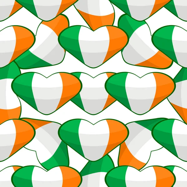 Illustration Sur Thème Vacances Irlandaises Patrick Jour Coeurs Couleur Sans — Image vectorielle