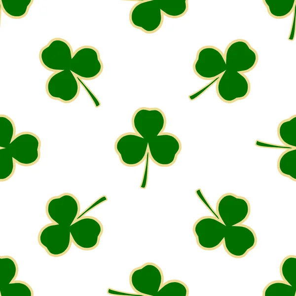 Illustratie Thema Ierse Feestdag Patrick Dag Naadloze Groene Shamrock Klaver — Stockvector